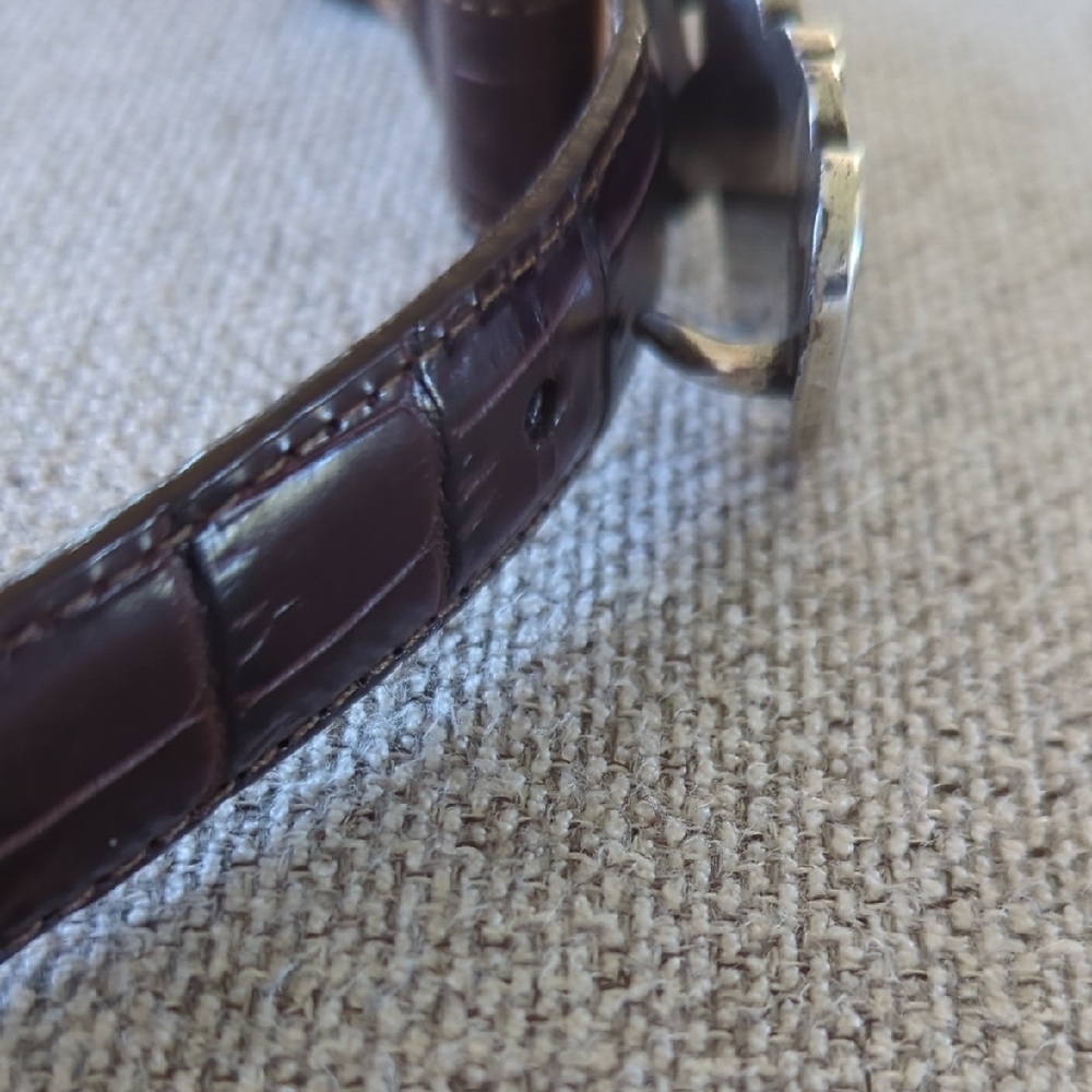 Brighton Leather Belt with Triple Heart Silver Buckle Med/Lrg - Picture 7 of 7